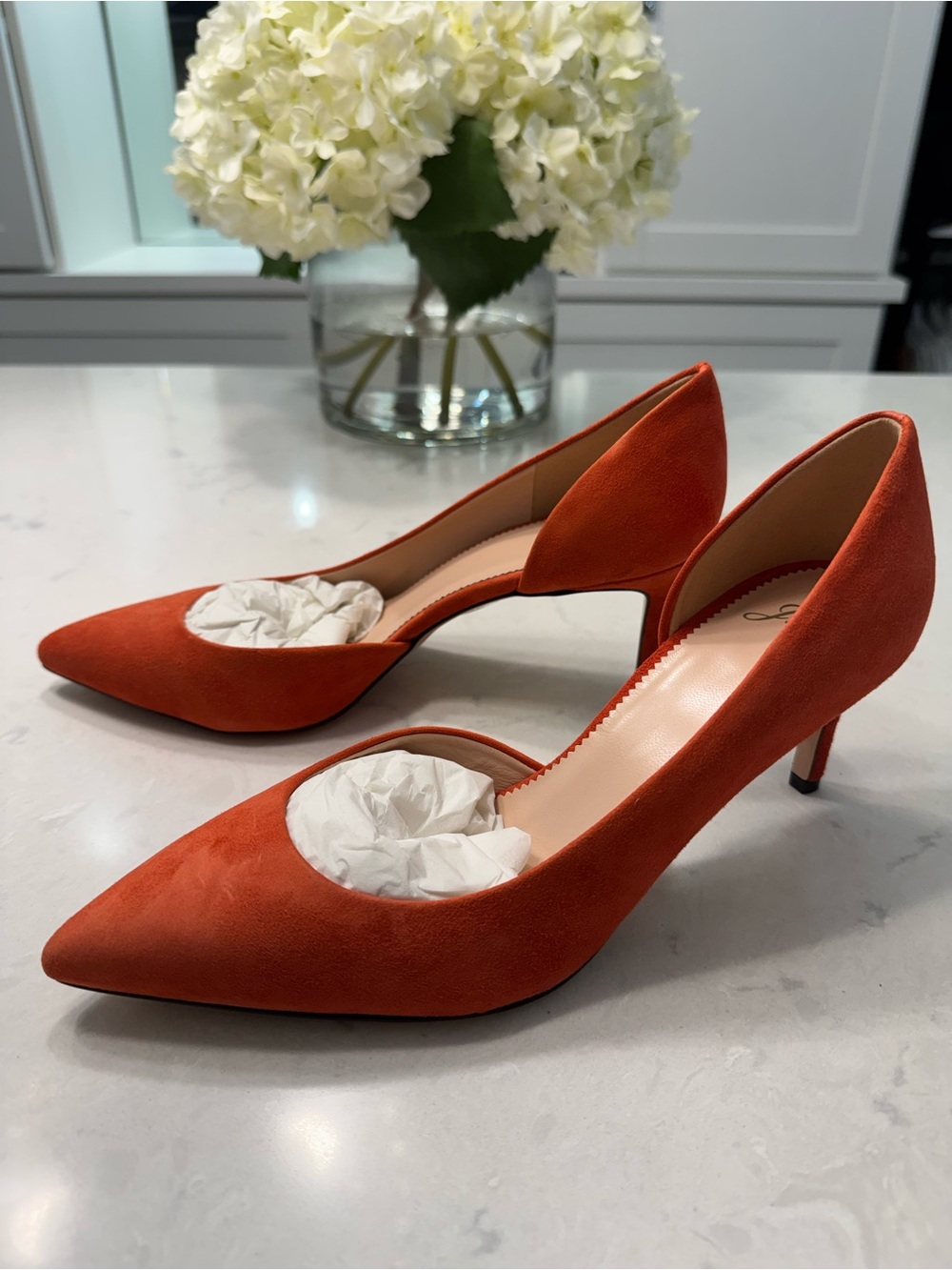 J.Crew Classic Pointed-Toe D'Orsay Pump in Burnt Orange